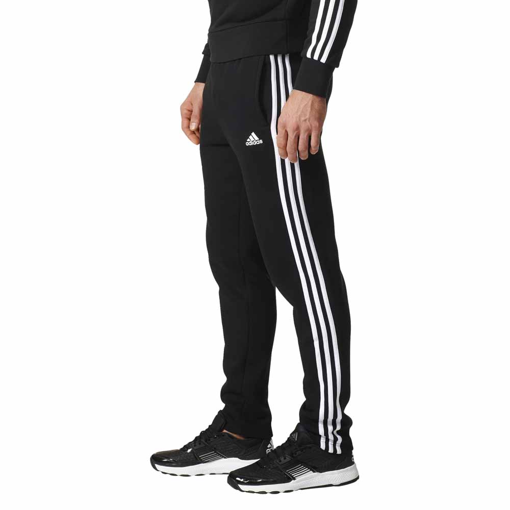 adidas Essentials 3 Stripes Tapered Fleece Long Pants Black, Traininn