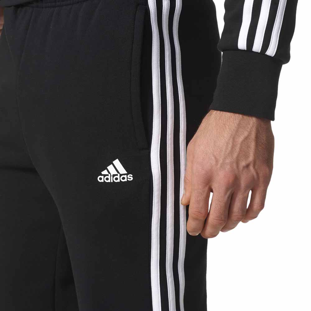 adidas essentials 3 stripes tapered fleece pants