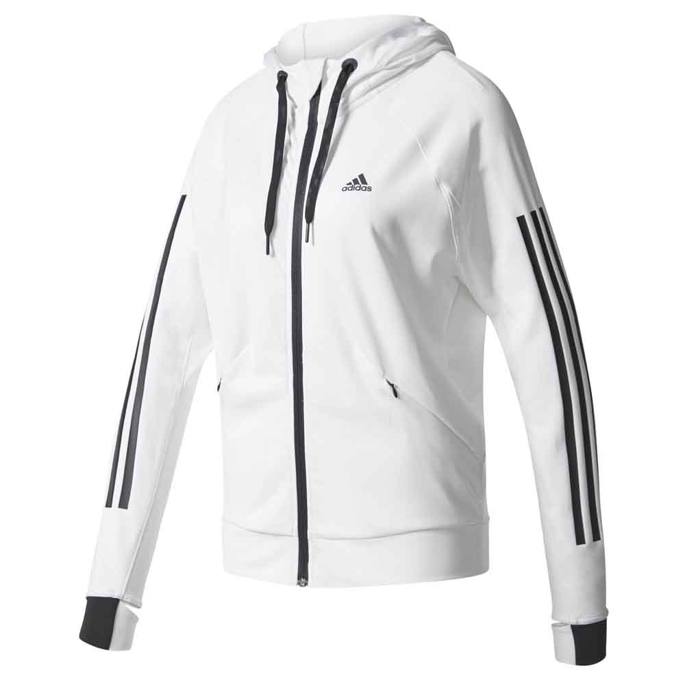white adidas zip up hoodie