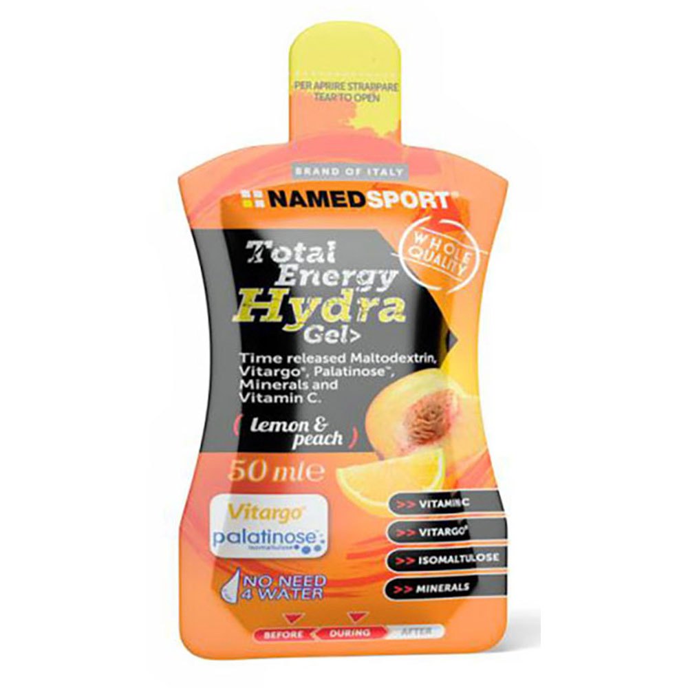 Named sport Total Energy Hydra 40ml 32 Units Lemon&Peach Energy Gels Box