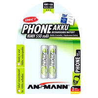 Ansmann 1x2 MaxE NiMH Rechargeable Micro AAA 550mAh DECT Phone Batteries
